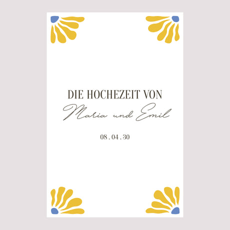 Begrüßungstafel Hochzeit Porträt 60 x 90 cm