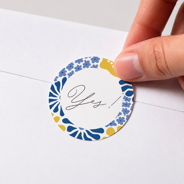 Sticker Hochzeit Rund Flowers by Matisse foto