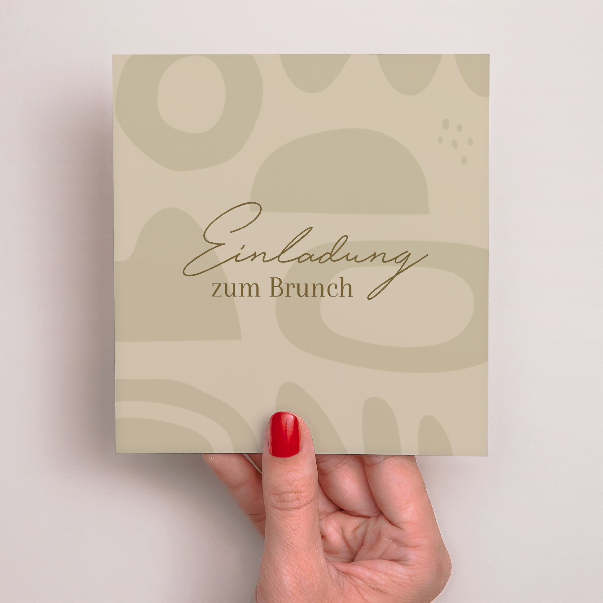 Einladungskarte Hochzeit Quadrat Camaieu abstrakt foto N° 2