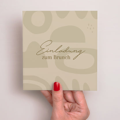 Einladungskarte Hochzeit Quadrat Camaieu abstrakt foto N° 2