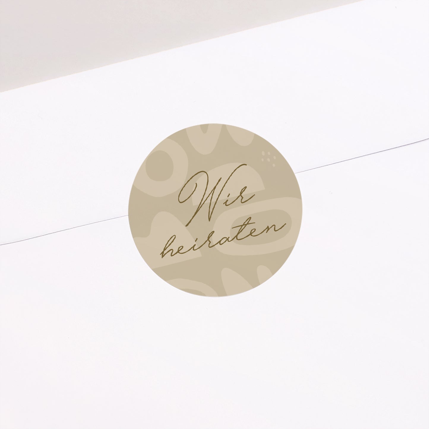Sticker Hochzeit Rund Camaieu abstrakt foto N° 2