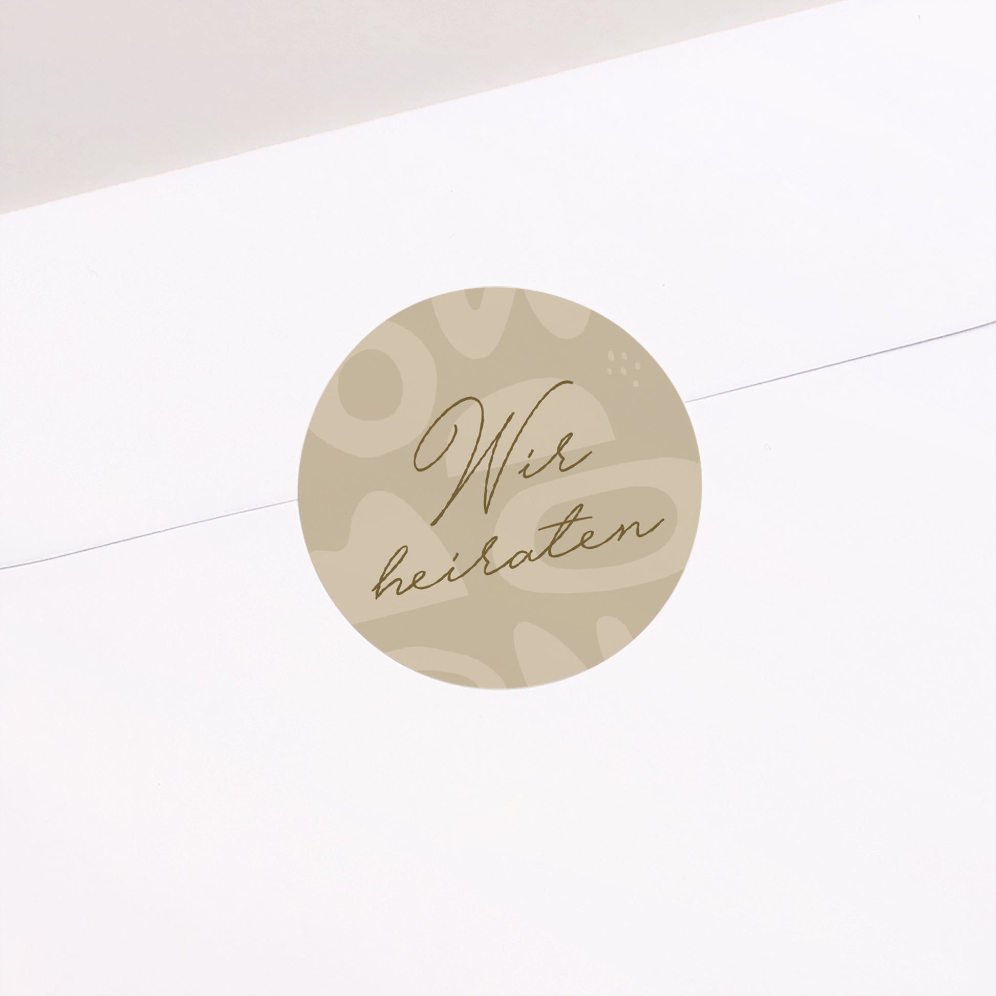 Sticker Hochzeit Rund Camaieu abstrakt foto N° 2