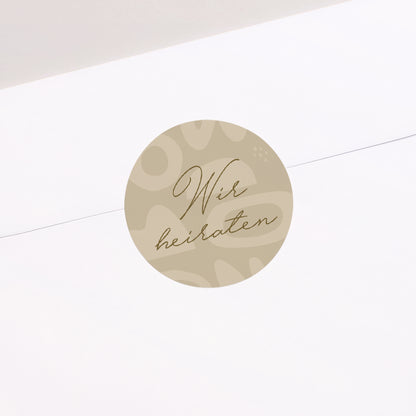 Sticker Hochzeit Rund Camaieu abstrakt foto N° 2