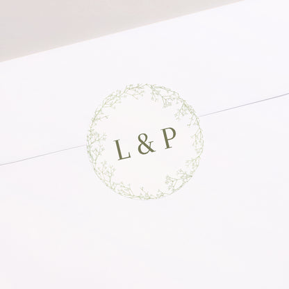 Sticker Hochzeit Rund Gypsophila-Kranz foto N° 2
