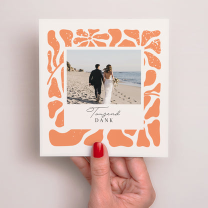 Dankeskarte Hochzeit Quadrat Komposition im Stil von Matisse foto N° 2