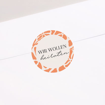Sticker Hochzeit Rund Komposition im Stil von Matisse foto N° 2