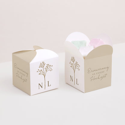 Geschenkbox Hochzeit Schmetterlingsöffnung Elegante Gipskraut foto N° 2