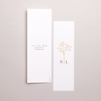 Dankeskarte Hochzeit Fotoautomaten Lesezeichen Elegante Gipskraut foto N° 3