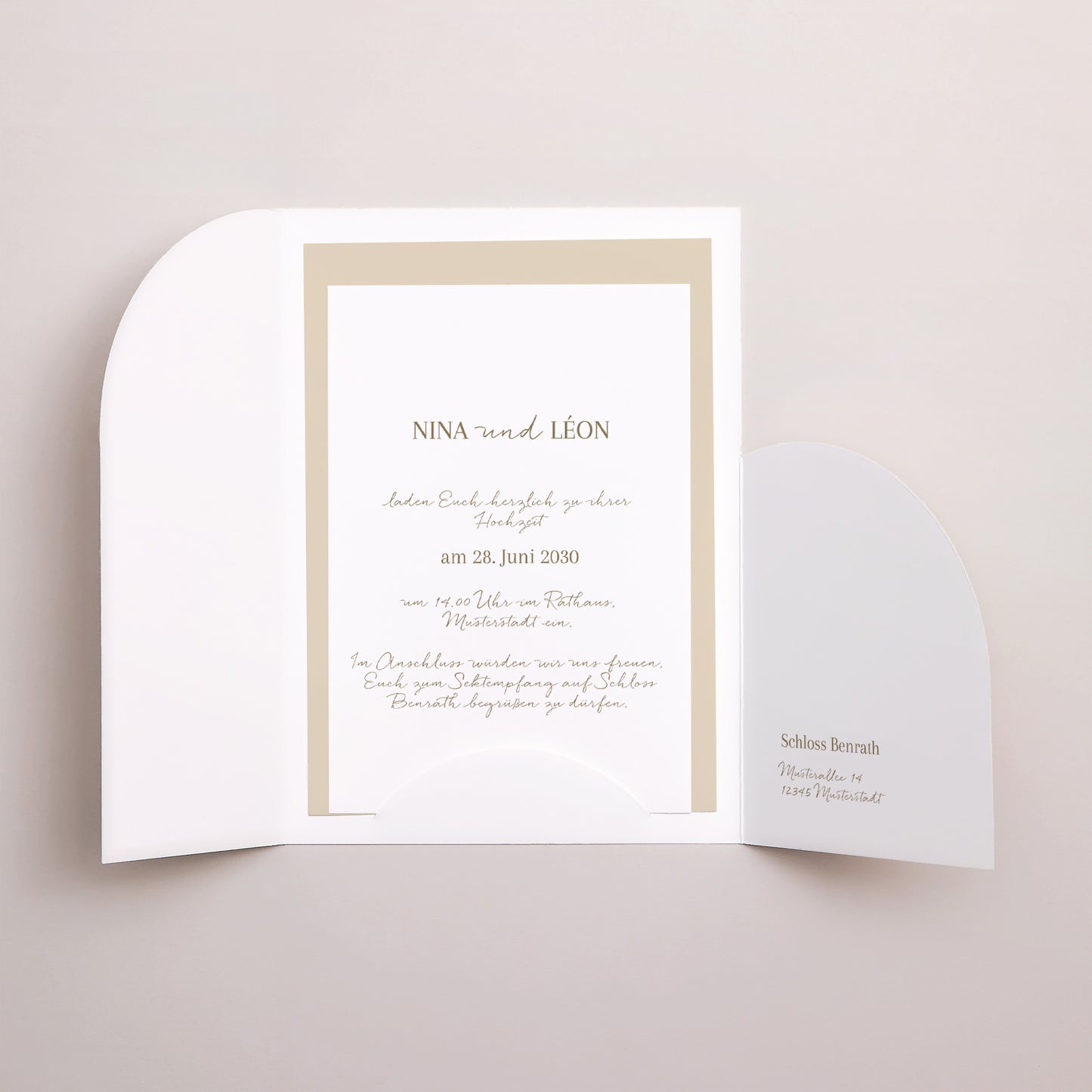 Hochzeitseinladung Hülle für 2 Karten Elegante Gipskraut foto N° 2