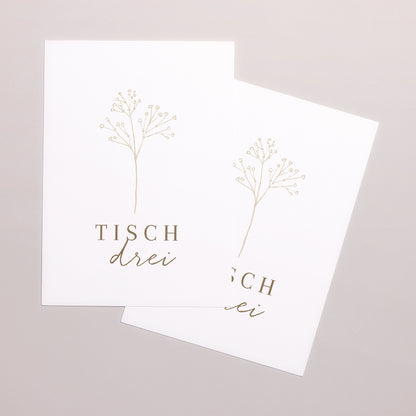 Tischnummern Hochzeit Rechteck Elegante Gipskraut foto N° 2