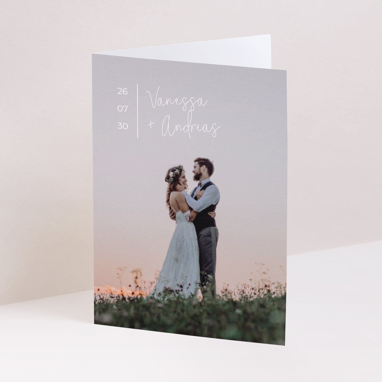 Dankeskarte Hochzeit Doppelflügelporträt foto N° 1