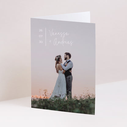 Dankeskarte Hochzeit Doppelflügelporträt foto N° 1