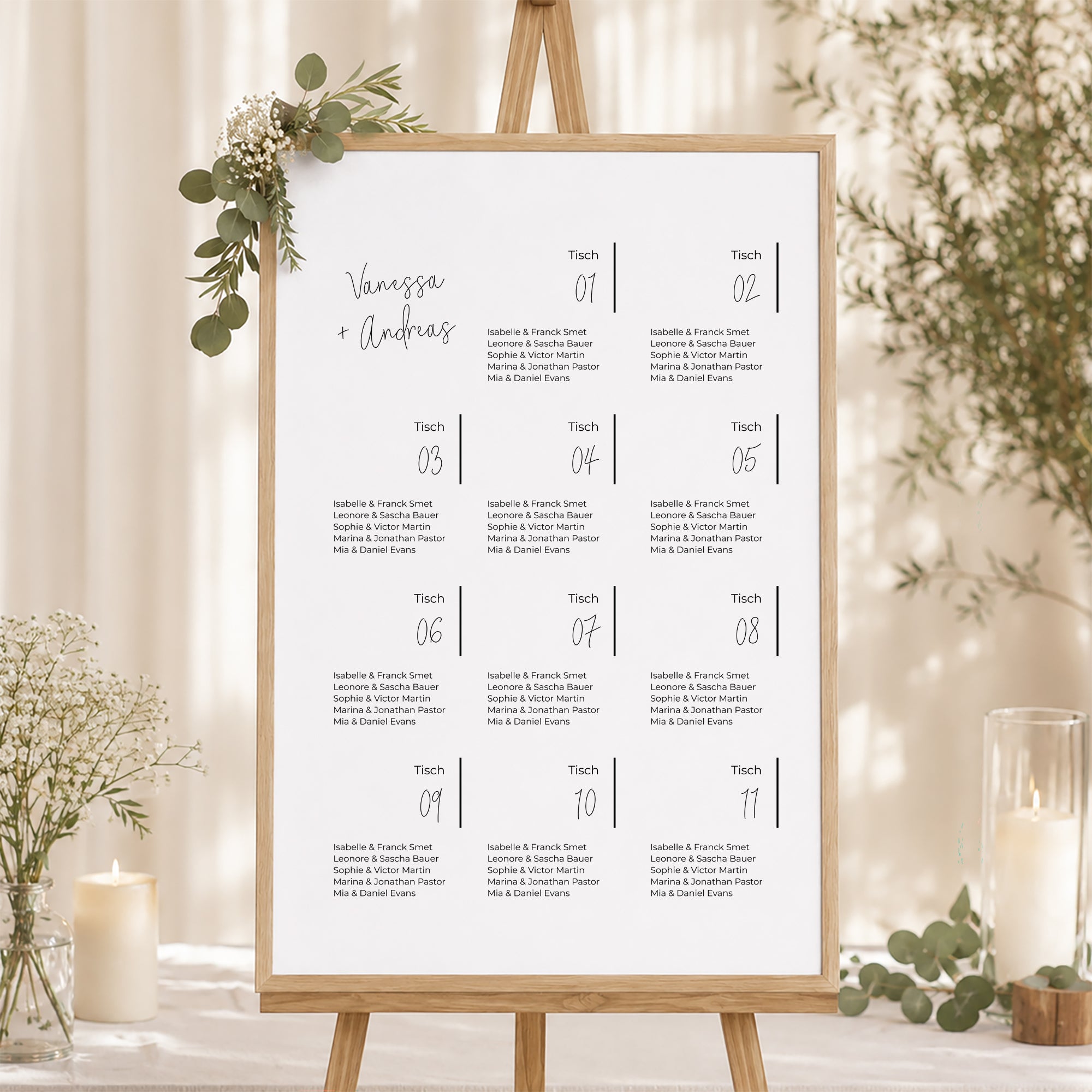 Sitzplan Hochzeit Porträt Foto + Typo foto N° 1