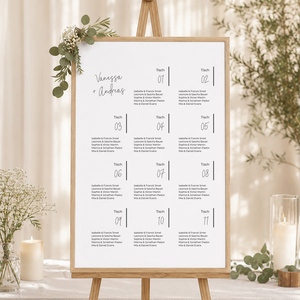Sitzplan Hochzeit Porträt Foto + Typo foto