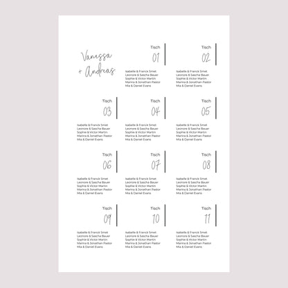 Sitzplan Hochzeit Porträt Foto + Typo foto N° 2