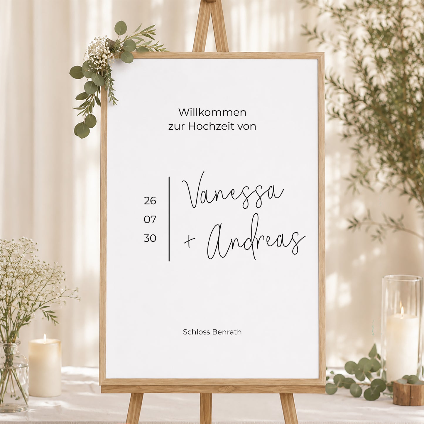 Begrüßungstafel Hochzeit Porträt 60 x 90 cm foto N° 1