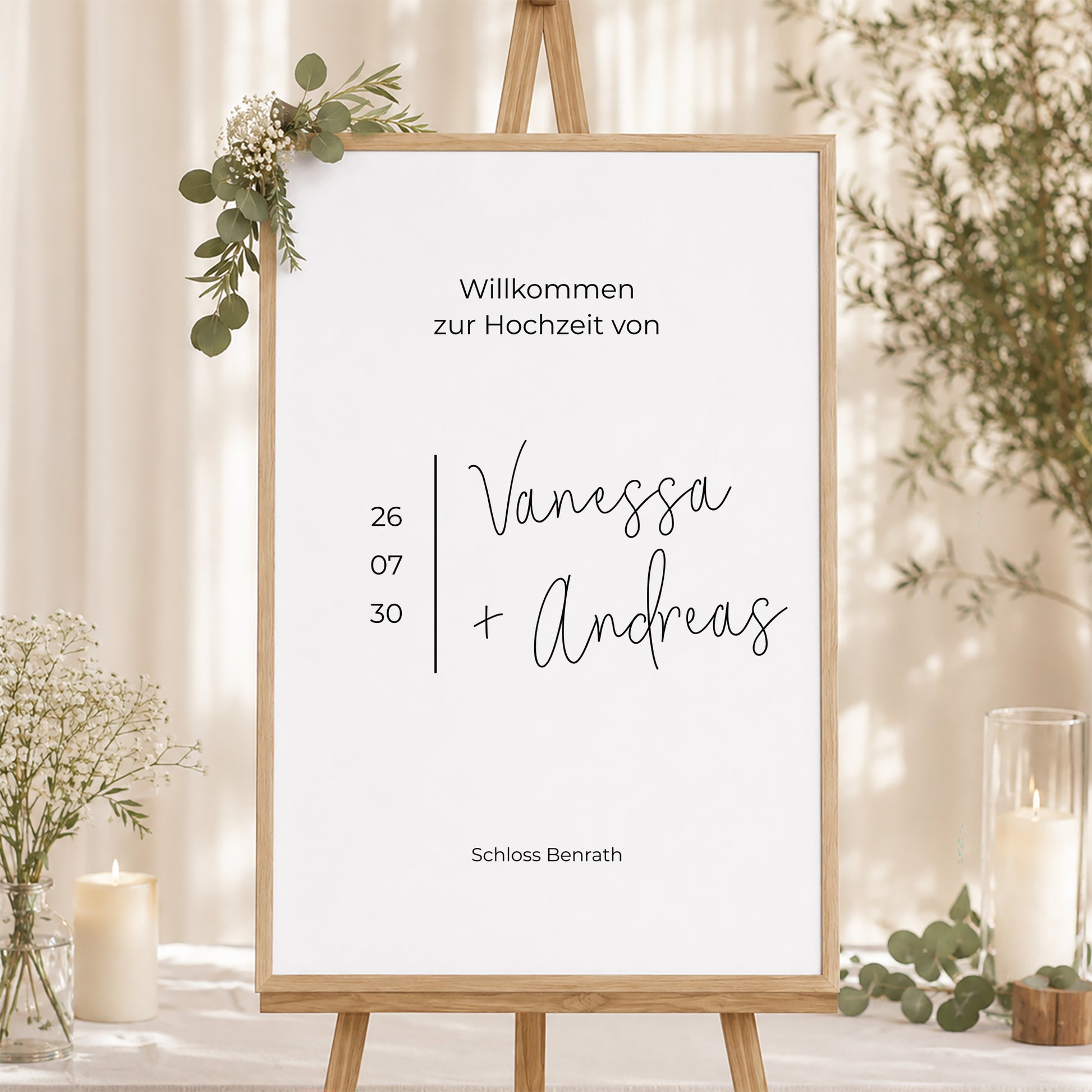 Begrüßungstafel Hochzeit Porträt 60 x 90 cm foto N° 1