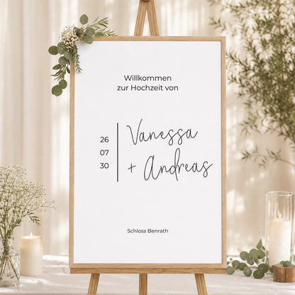 Begrüßungstafel Hochzeit Porträt 60 x 90 cm foto N° 1