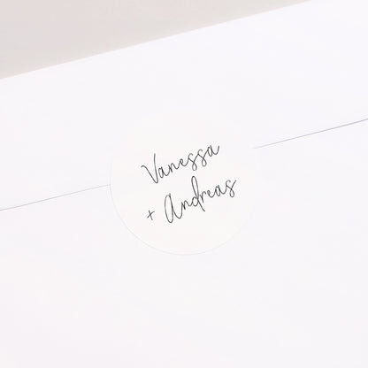 Sticker Hochzeit Rund Foto + Typo foto N° 2