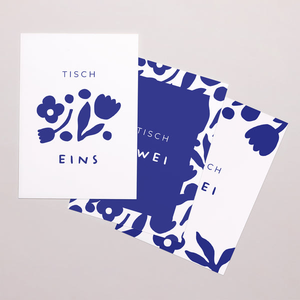 Tischnummern Hochzeit Rechteck Blau Majorelle foto
