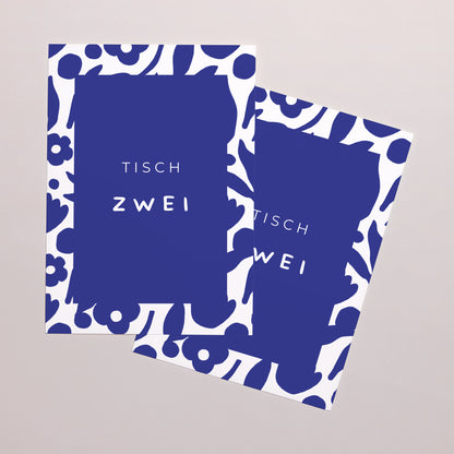 Tischnummern Hochzeit Rechteck Blau Majorelle foto N° 2