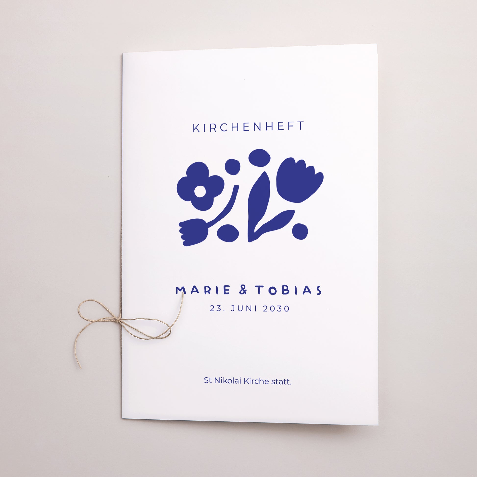 Kirchenheft Hochzeit Doppelflügel Blau Majorelle foto N° 1