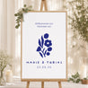 Begrüßungstafel Hochzeit Porträt 60 x 90 cm Blau Majorelle foto N° 1