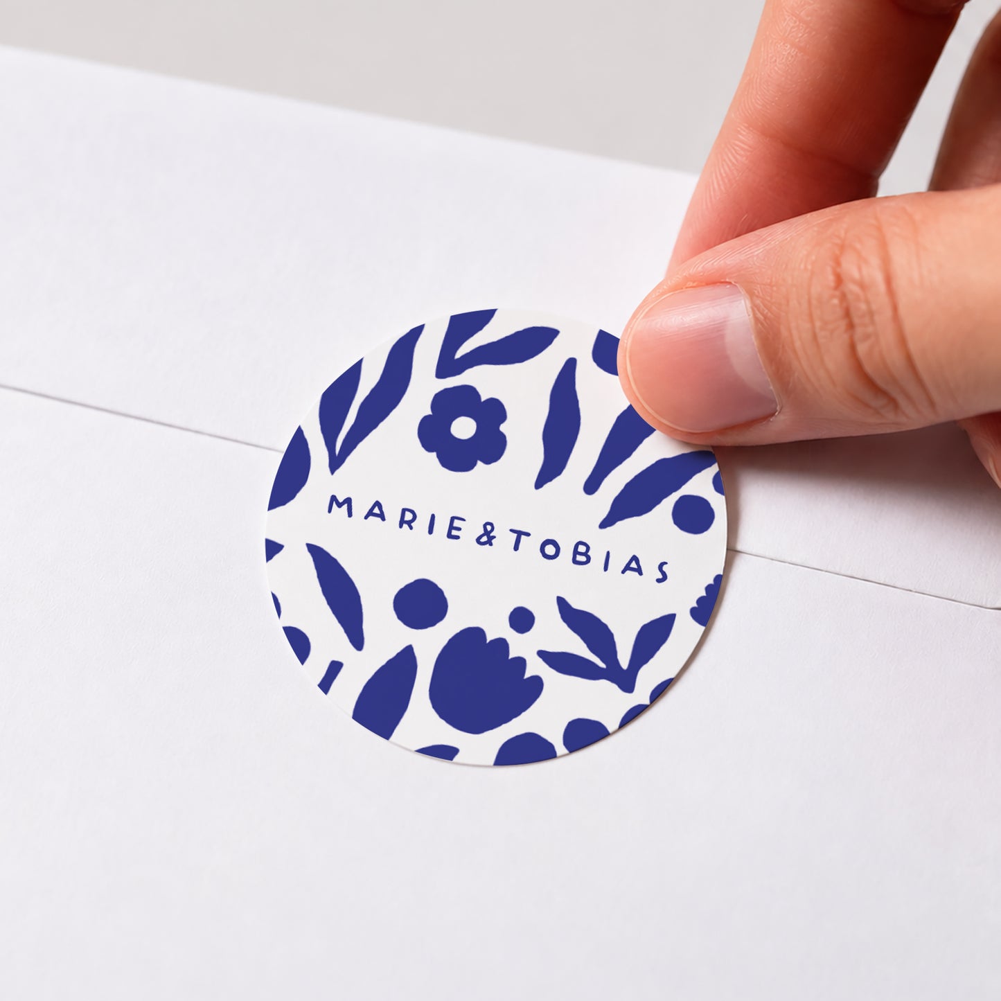 Sticker Hochzeit Rund Blau Majorelle foto N° 1