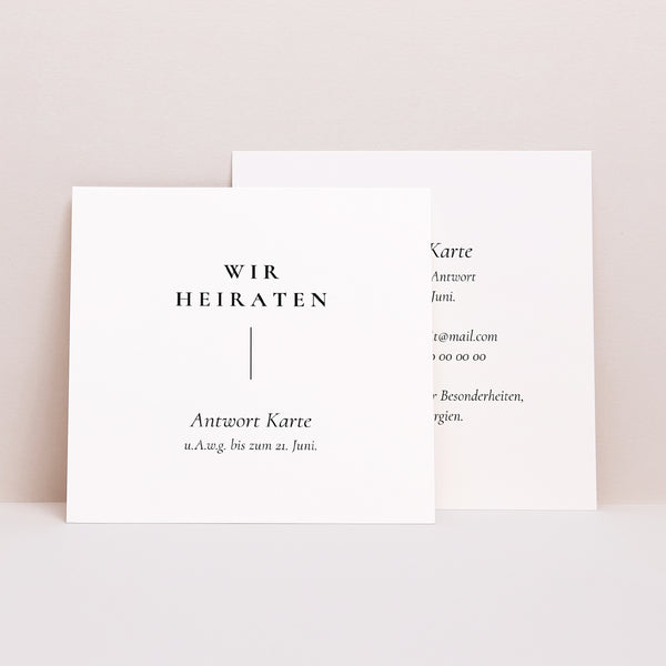 Antwortkarte Hochzeit Quadrat foto