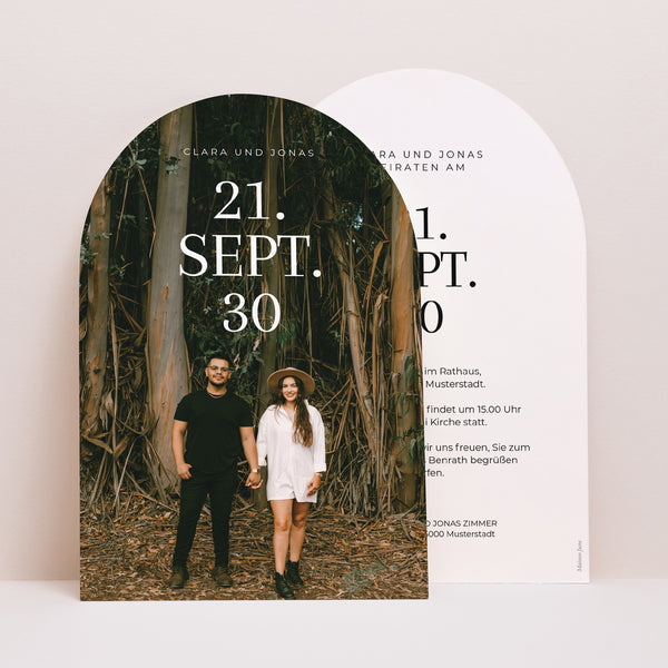 Hochzeitseinladung Arche Typo Datum foto