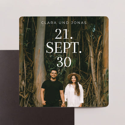Save the date Karte Hochzeit Satz von 9, magnetisch. Typo Datum foto N° 1