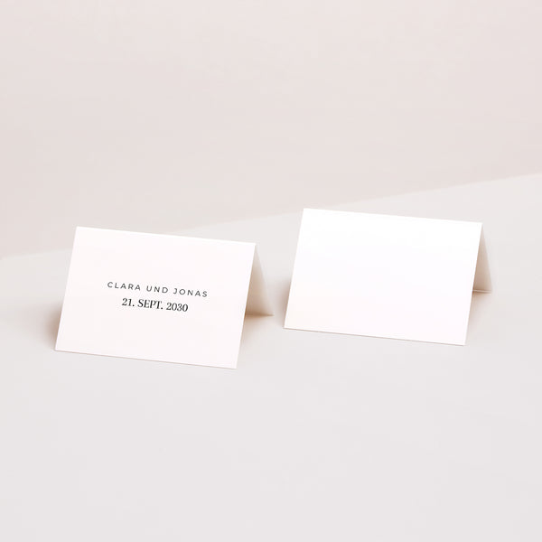 Tischkarten Hochzeit Quer Typo Datum foto