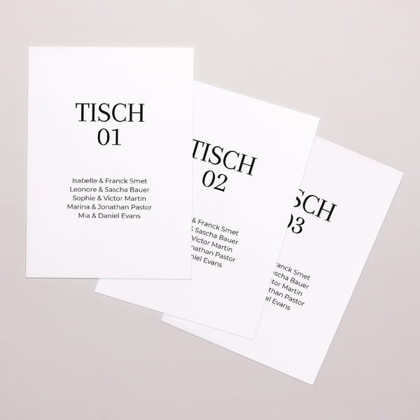 Tischnummern Hochzeit Rechteck Typo Datum foto