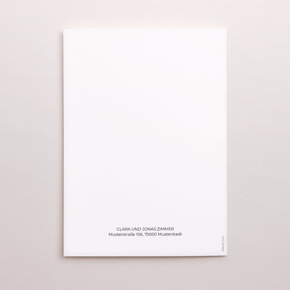 Dankeskarte Hochzeit Doppelflügelporträt Typo Datum foto N° 3