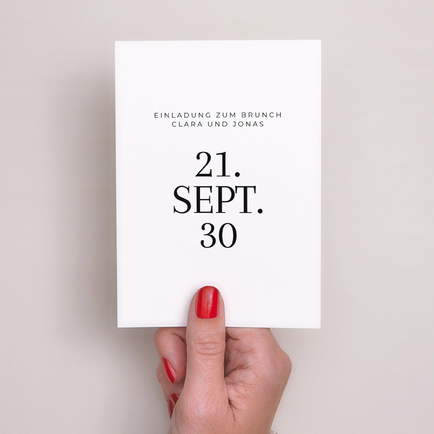 Einladungskarte Hochzeit Porträt Typo Datum foto N° 2
