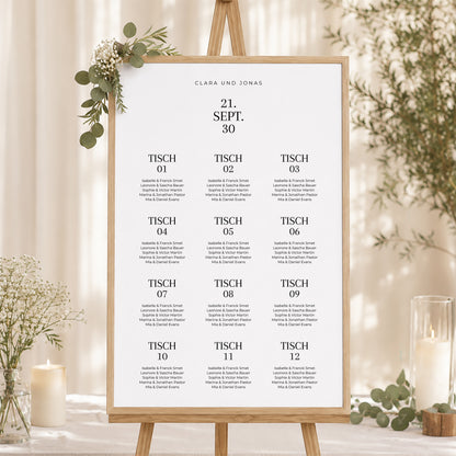 Sitzplan Hochzeit Porträt Typo Datum foto N° 1