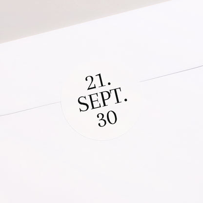 Sticker Hochzeit Rund Typo Datum foto N° 2