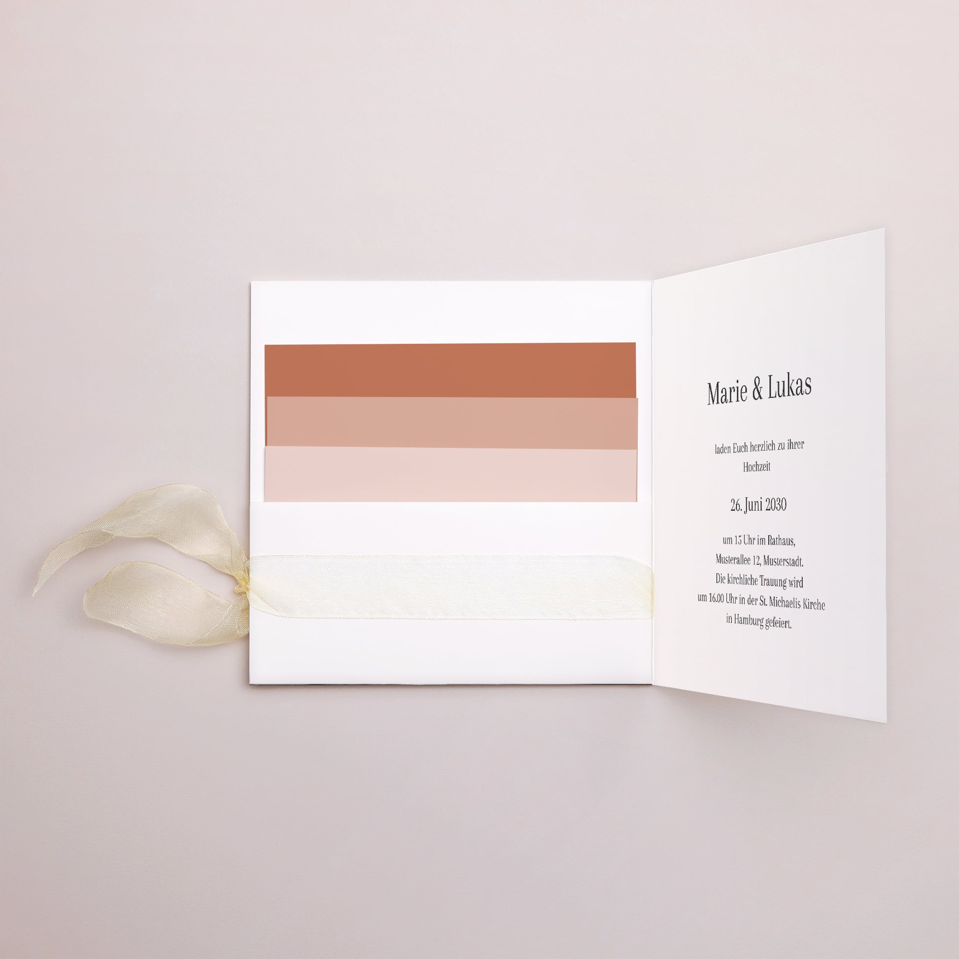 Hochzeitseinladung Quadratische Hülle, 3 Karten, Etikett foto N° 3