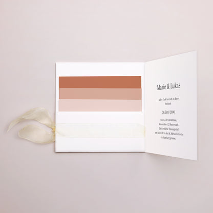 Hochzeitseinladung Quadratische Hülle, 3 Karten, Etikett foto N° 3