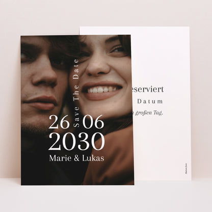 Save the date Karte Hochzeit Porträt foto N° 1