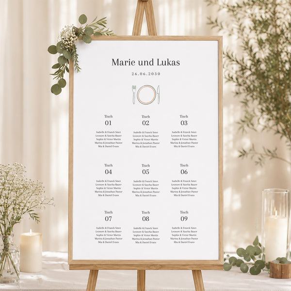Sitzplan Hochzeit Porträt Ti amo foto