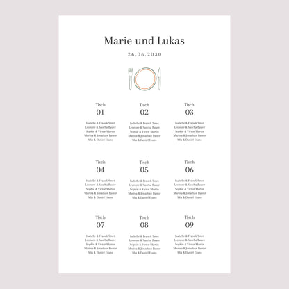 Sitzplan Hochzeit Porträt Ti amo foto N° 2