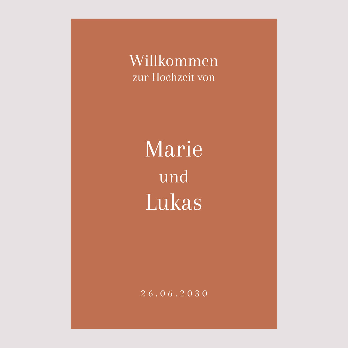 Begrüßungstafel Hochzeit Porträt 60 x 90 cm foto N° 2