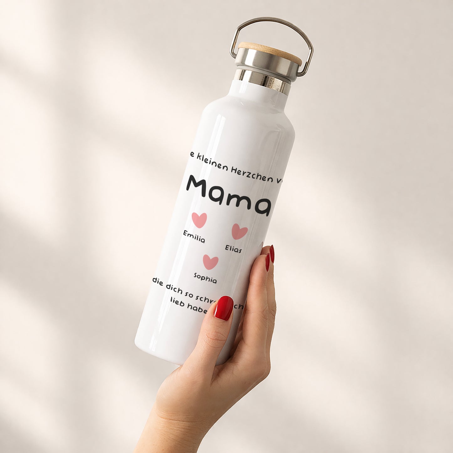Trinkflasche Objekte 75 cl Die kleinen Herzen von Mama. foto N° 2