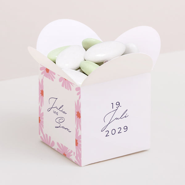 Geschenkbox Hochzeit Schmetterlingsöffnung Blumen Pop III foto