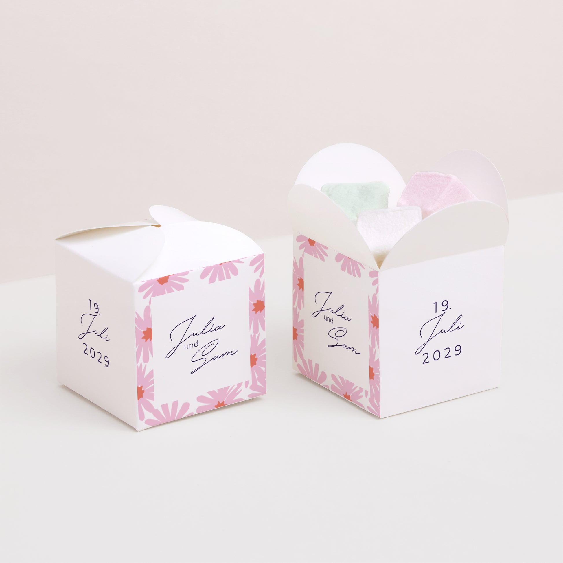 Geschenkbox Hochzeit Schmetterlingsöffnung Blumen Pop III foto N° 2