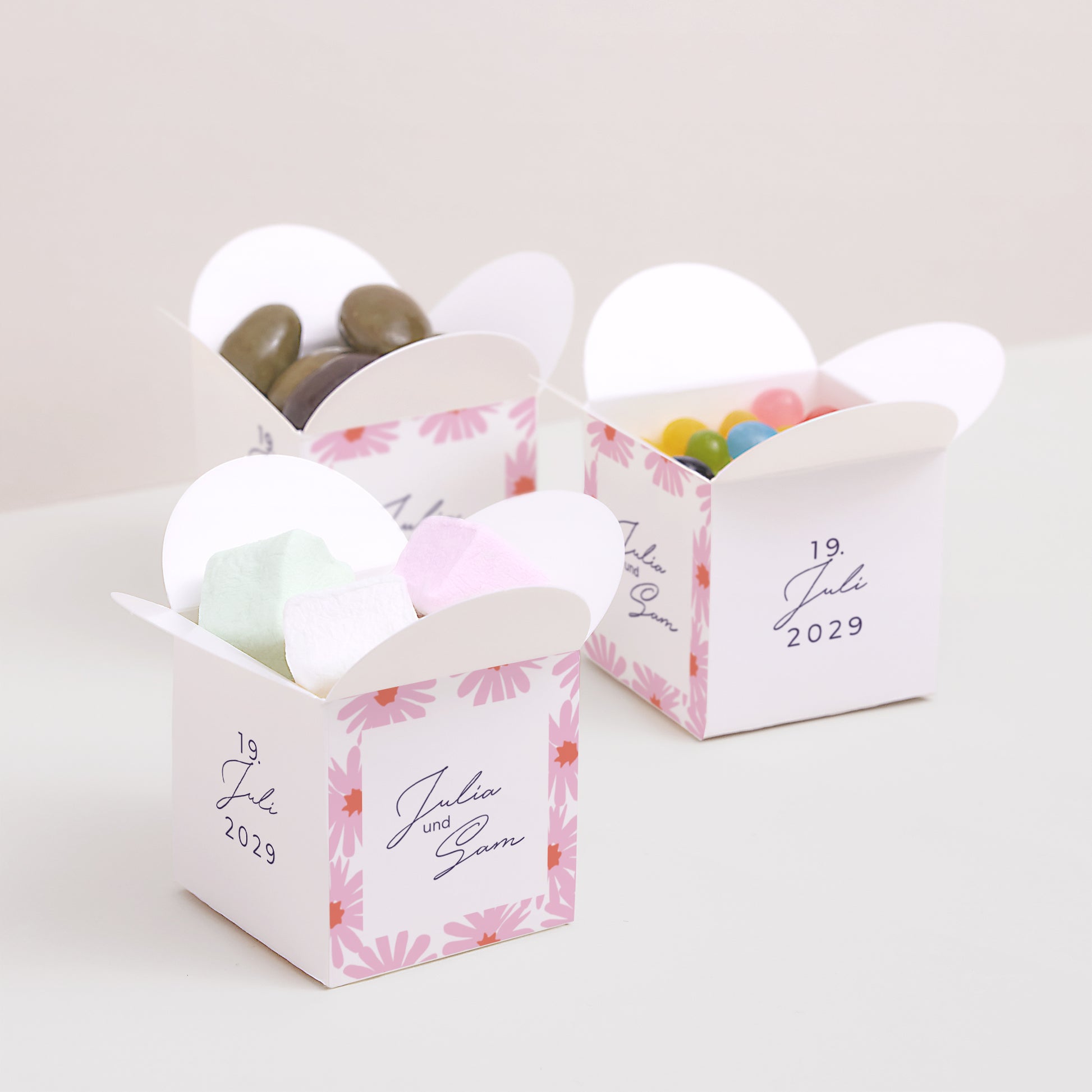 Geschenkbox Hochzeit Schmetterlingsöffnung Blumen Pop III foto N° 3