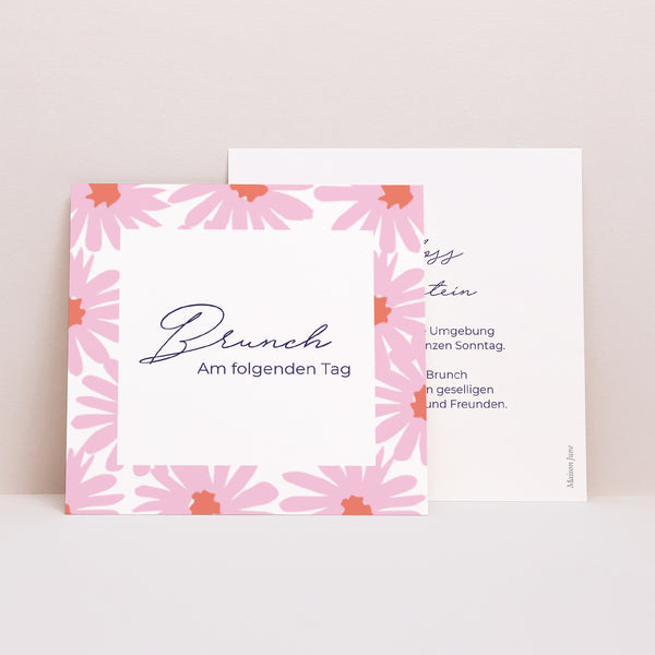 Einladungskarte Hochzeit Quadrat Blumen Pop III foto