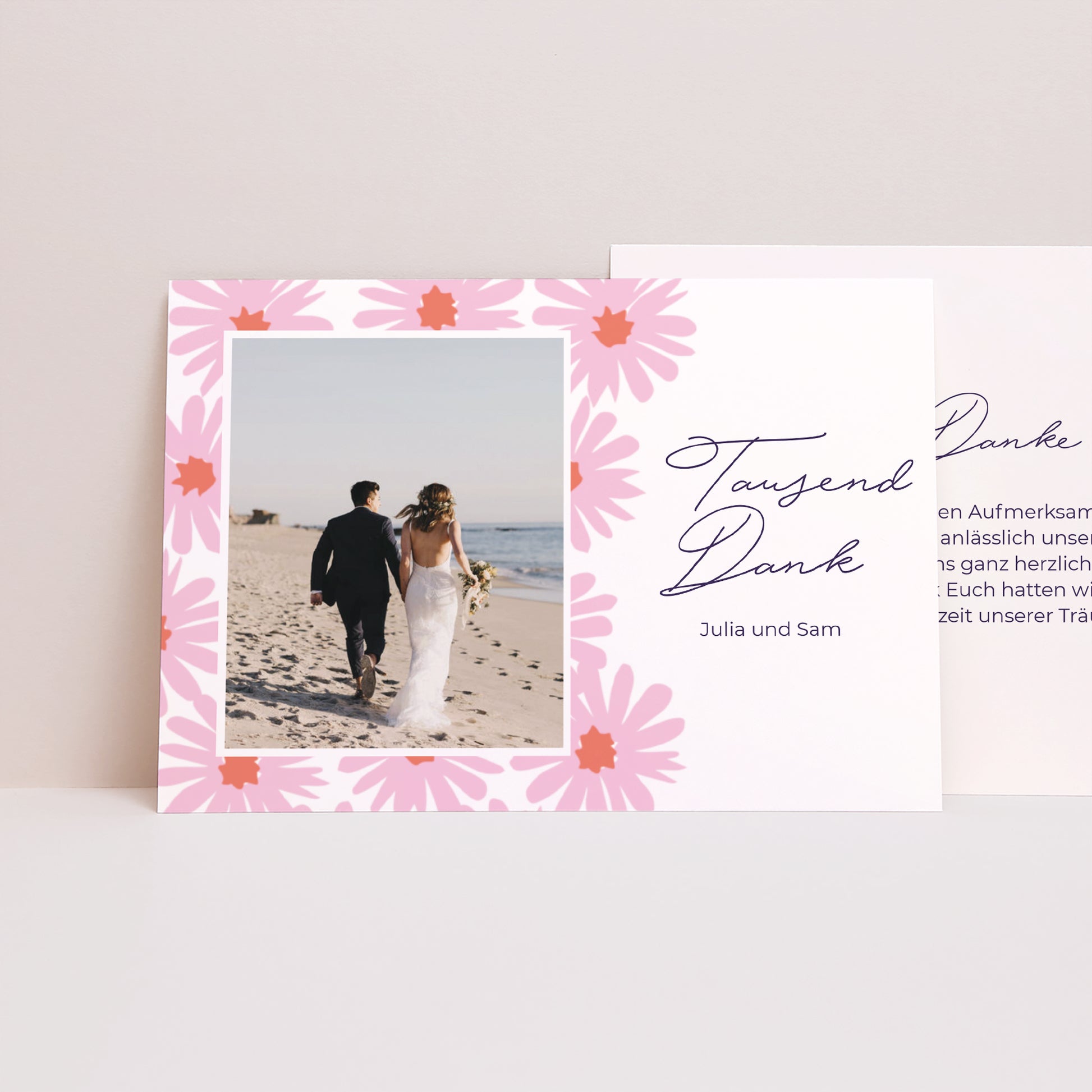 Dankeskarte Hochzeit Landschaft Blumen Pop III foto N° 1