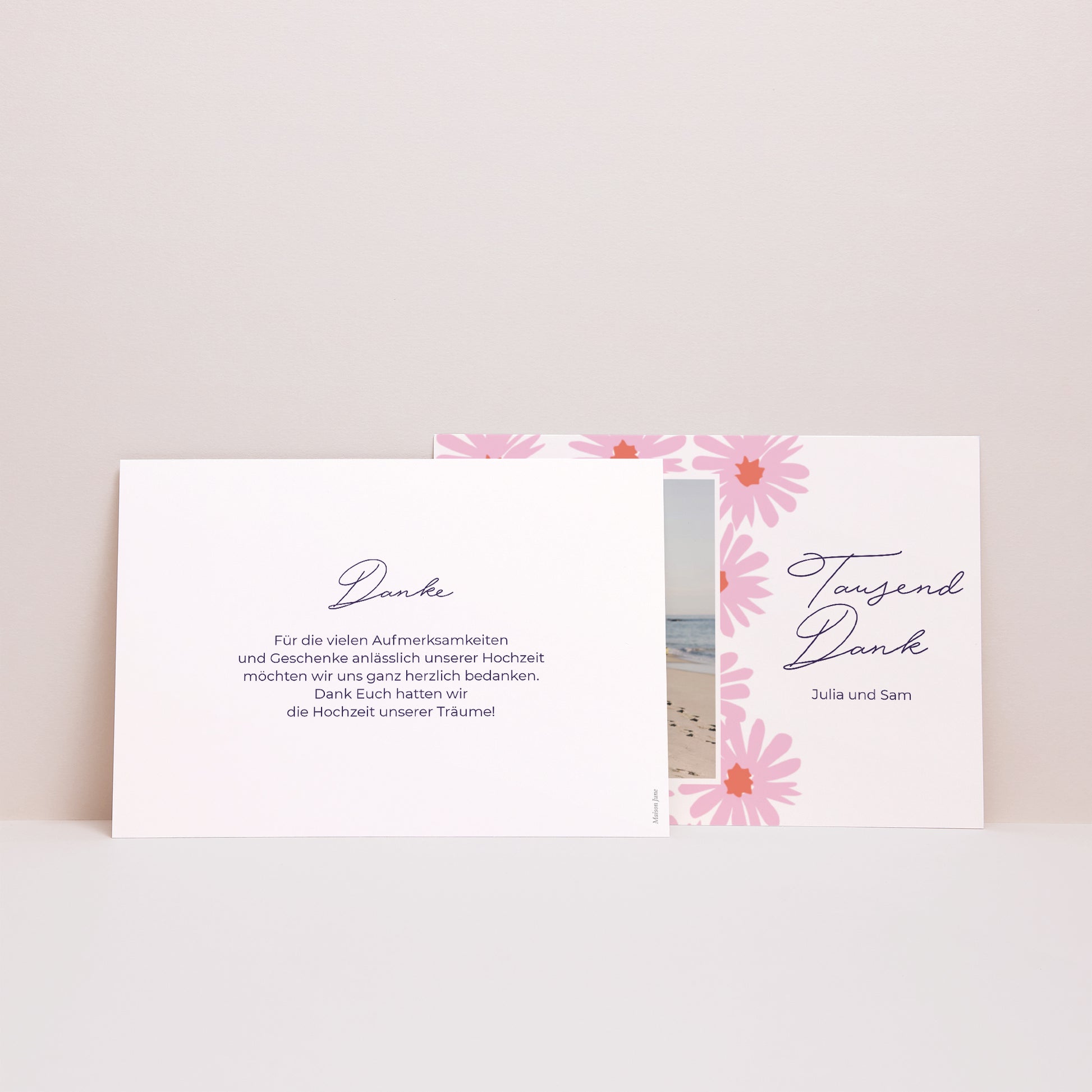 Dankeskarte Hochzeit Landschaft Blumen Pop III foto N° 3